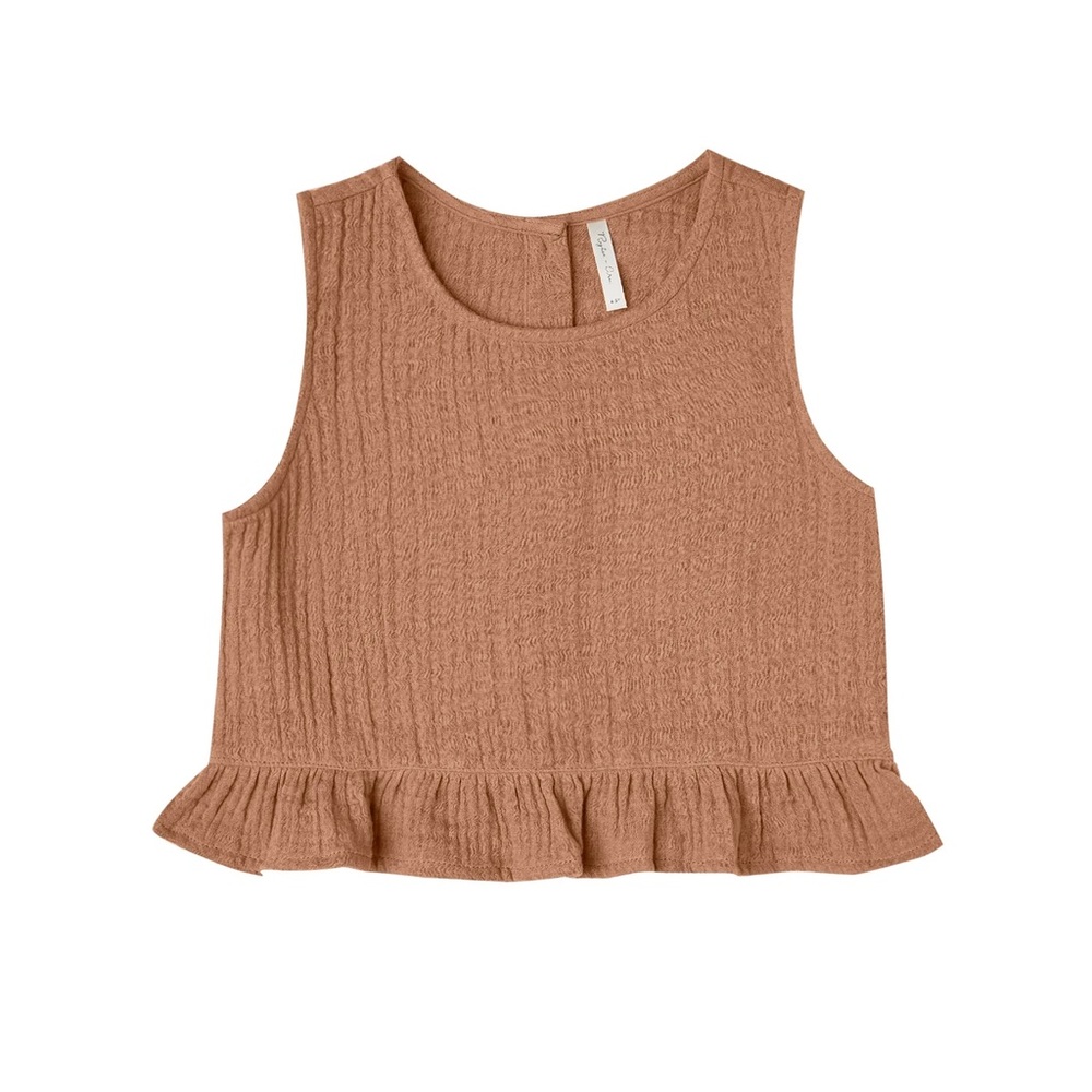 Rylee + Cru Girls Oceanside Top in Terracotta, Size 6-7